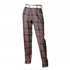 green and blue tartan trousers