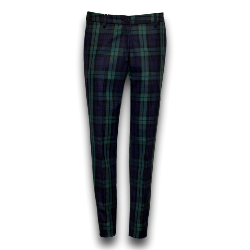 black plaid pants