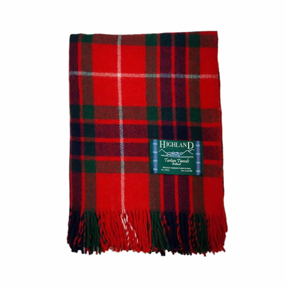Fraser Red Tartan Wool Blanket Plaid Throw Ideal as Picnic Rug