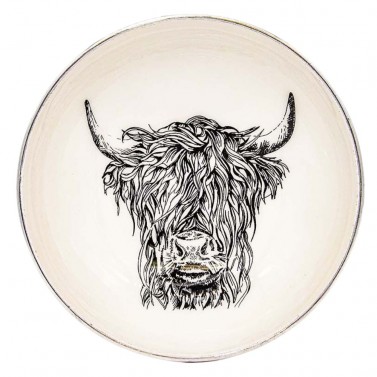 The Just Slate Company Highland Cow Enamelled Bowl
