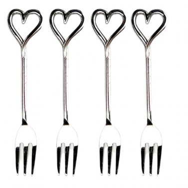 The Just Slate Company 4 Pack Love Heart Pastry Forks 