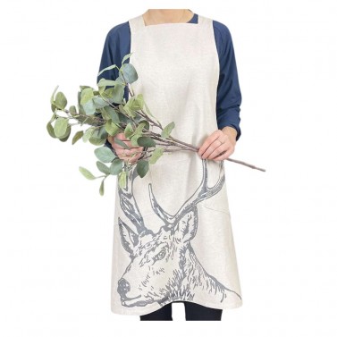 The Linen Table Stag Linen Apron