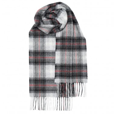 Lochcarron Graphite Tartan Cashmere Scarf 