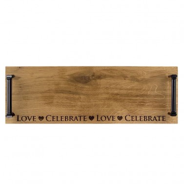Scottish Made Oak Tray with Steel Handles