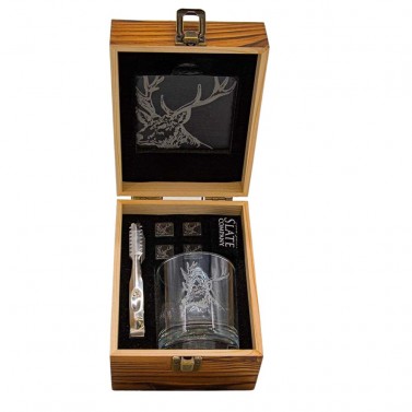 The Just Slate Company Stag Drinks Set