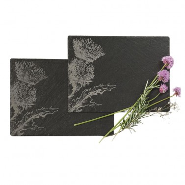 The Just Slate Company 2 Pack Thistle Slate Placemats