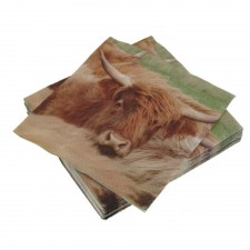 Highland Cow Photo Napkins (Paper) Pack of 20
