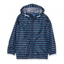 Joules Boys Rowan Waterproof Jacket in Navy and Blue Stripe - 11-12 Years