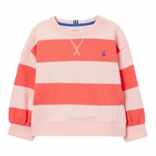 Joules Maple Crew Neck Sweatshirt in Coral Stripe