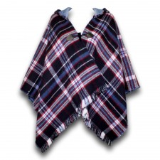 Glen Appin Blue Tartan Poncho with Hood