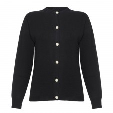 Lona Scott Ladies Black Golfer Cashmere Cardigan