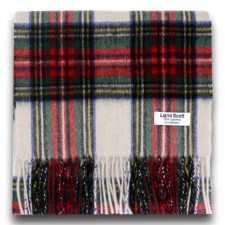 Lona Scott 100% Cashmere Scarf in Dress Stewart Tartan