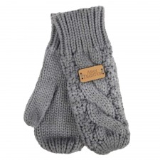 Aran Cable Mittens in Slate