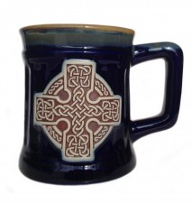 Glen Appin Blue Stoneware Mug - Celtic Cross