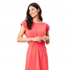 Joules Ladies Alma Solid Jersey Midi Dress In Poppy