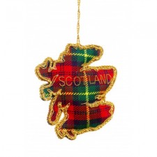 Embroidered Scotland Map Christmas Tree Decoration