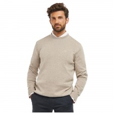 Barbour Firle Crew Jumper in Stone Marl UK XL