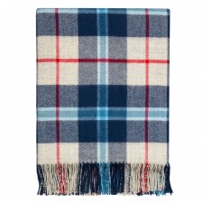 Lochcarron 100% Lambswool Douglas Navy Tartan Blanket