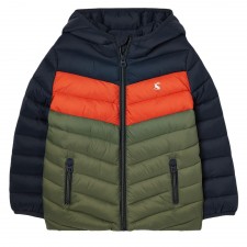 Joules Boys Cairn Packable Coat in Navy Colour Block