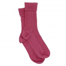 Gretna Green Ladies Pink Ribbed Cashmere Socks