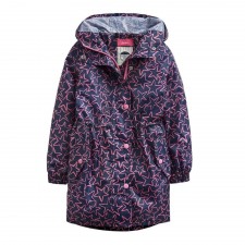 Joules Girls Go Lightly Packaway Waterproof Jacket in Navy Pink Star UK 3 YRS