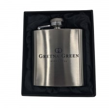 Gretna Green Logo'd 3oz Stainless Steel Hip Flask