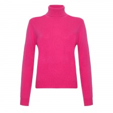 Lona Scott Ladies Roll Neck Cashmere Jumper in Cerise UK S
