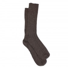 Gretna Green Mens Mocha Ribbed Cashmere Socks