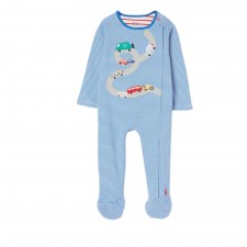 Joules Baby Zippy Artwork Cotton Babygrow in Car Blue 6-9 Months