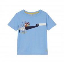 Joules Boys CHOMP Applique Blue Plane T-shirt - 2 Years