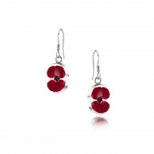 Shrieking Violet Poppy Oval Drop Earrings