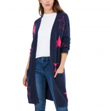 Joules Ladies Ann Star Intarsia Cardigan In Navy Star UK 8