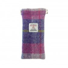 Harris Tweed Glasses Case In Pink & Purple Check