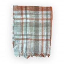 Daks Cottlea Cotton Linen Stole In Orange