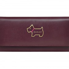 Radley Heritage Dog Outline Flapover Matinee Purse in Dark Cherry
