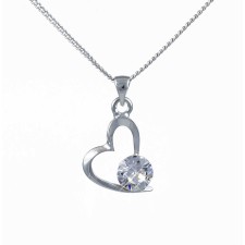 Lila Crystal Small Heart Pendant
