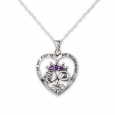 Hamilton & Young Mary Queen Of Scots Silver Heart Pendant With Amethyst Stone