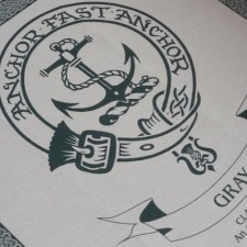 Gray Clan Crest Tea Towel