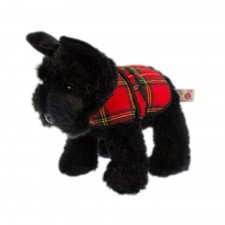 Keel Toys Black Scottie Dog with Tartan Coat 