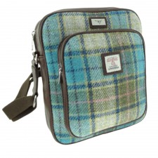 Harris Tweed 'Tay' Man Bag in Turquoise Tartan