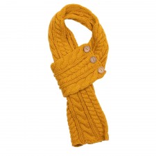 Aran Cable Button Scarf in Amber