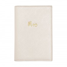 Katie Loxton Pearlescent White Passport Holder - Mrs
