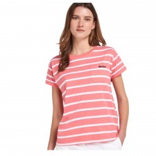 Barbour Otterburn Stripe T-Shirt in Pink Punch