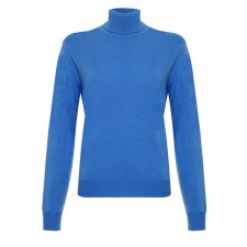 Lona Scott Ladies Roll Neck Cashmere Jumper in Cornflower Blue