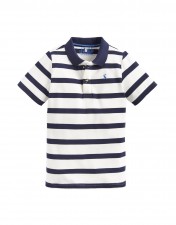 Joules Boys FILBERT Polo Shirt in Cream and Navy Stripe - 6 Years