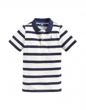 Joules Boys Filbert Polo Shirt in Cream and Navy Stripe - 6 Years