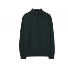 Joules Mens Hillside 1/4 Zip Funnel Neck Jumper in Racing Green