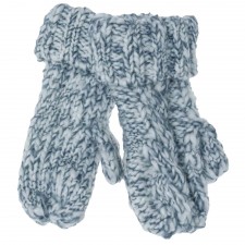 Aran Junior Cable Mittens in Grey Mix