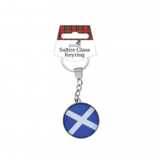 Saltire Glass Keyring