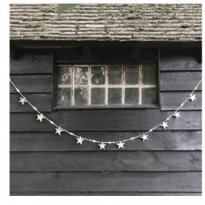 East of India Bead & Star Bunting in Natural and Grey